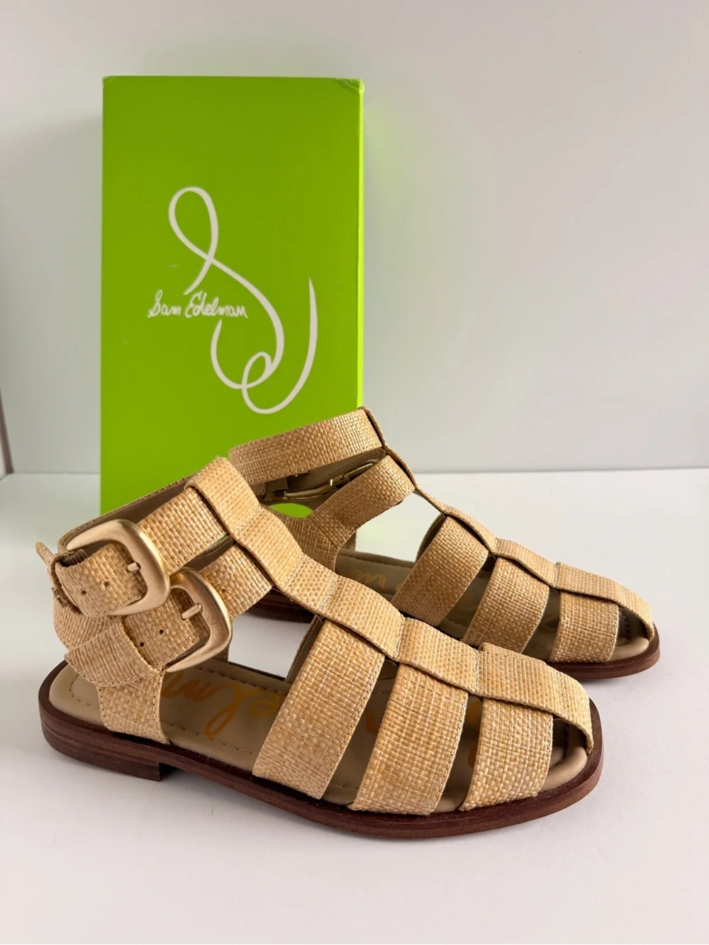 Sam Edelman Beige Woven Fisherman Sandals
